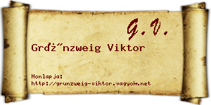 Grünzweig Viktor névjegykártya